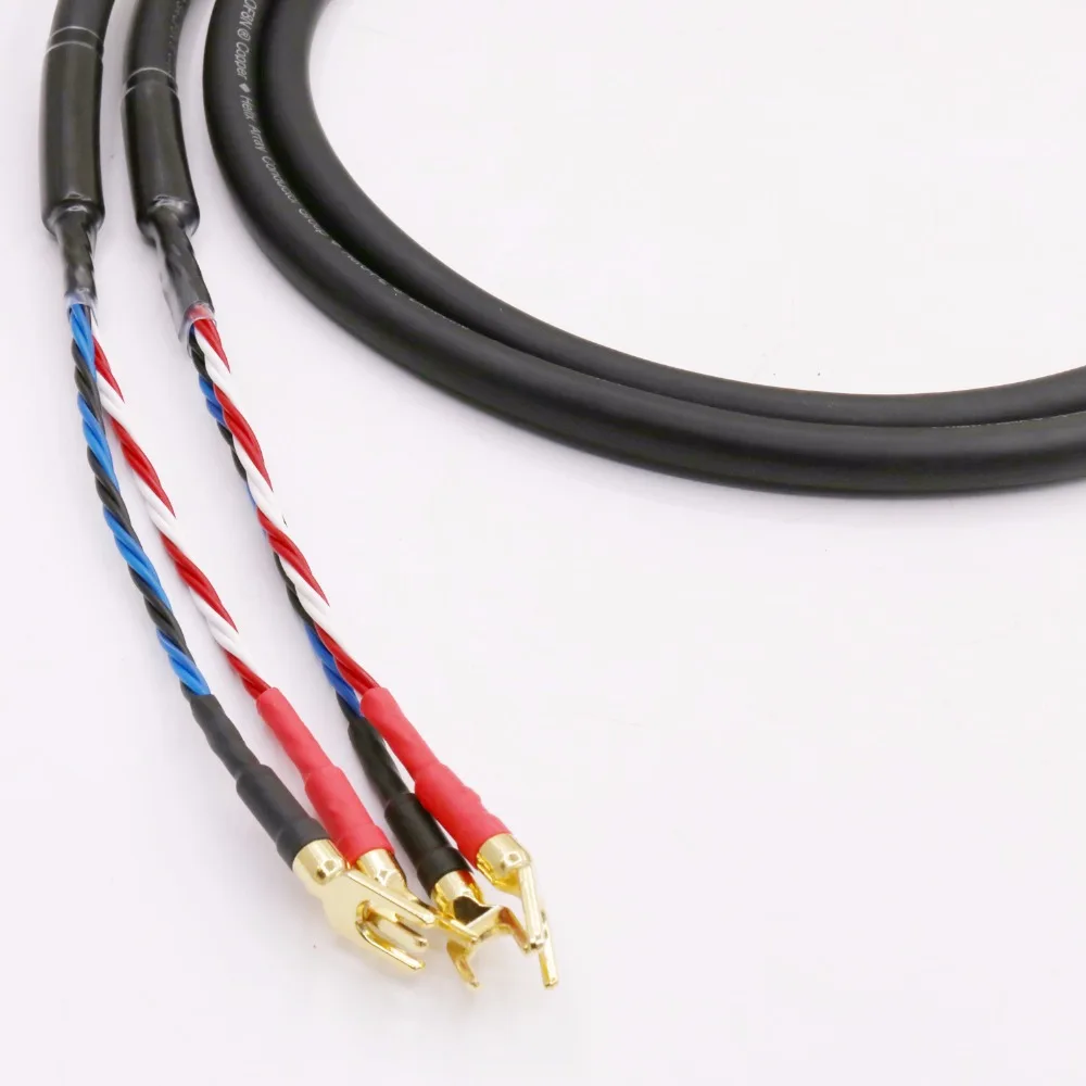 

Audiophile audio Helix8 speaker cable with gold plated spade terminal audio loundspeaker cable