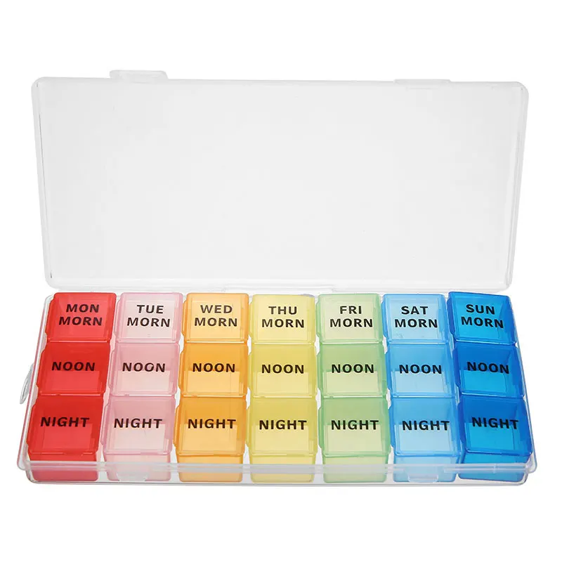 Органайзер для таблеток на неделю 7 дней утром обед ночь коробка лекарств