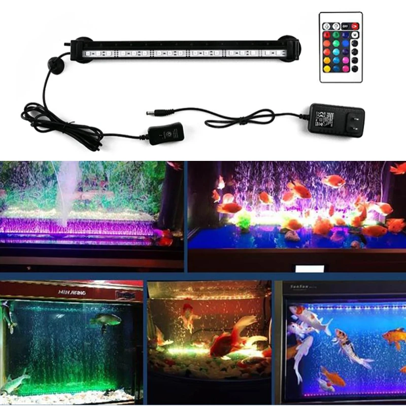 

32/46/52cm LED Light Aquarium Lamp Underwater Submersible Fish Tank Light Color Changing for Fish Tank with Remote Control