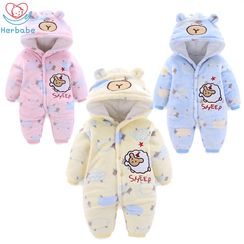 Herbabe/Одежда для новорожденных мальчиков зимняя одежда девочек комбинезоны с