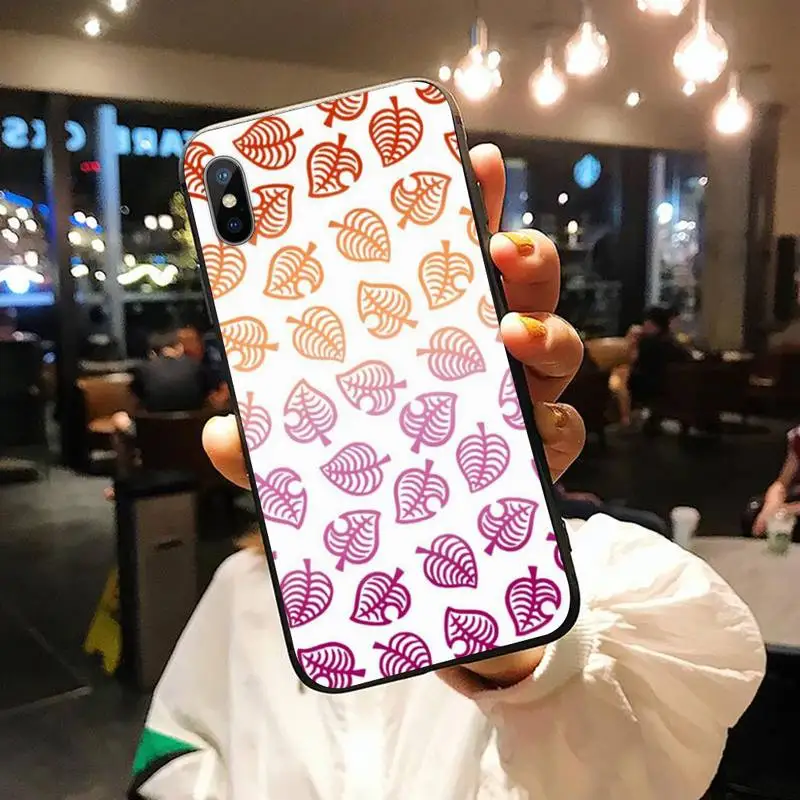 

animal crossing Leaves gradient shell Phone Case for iPhone 11 12 pro XS MAX 8 7 6 6S Plus X 5S SE 2020 XR