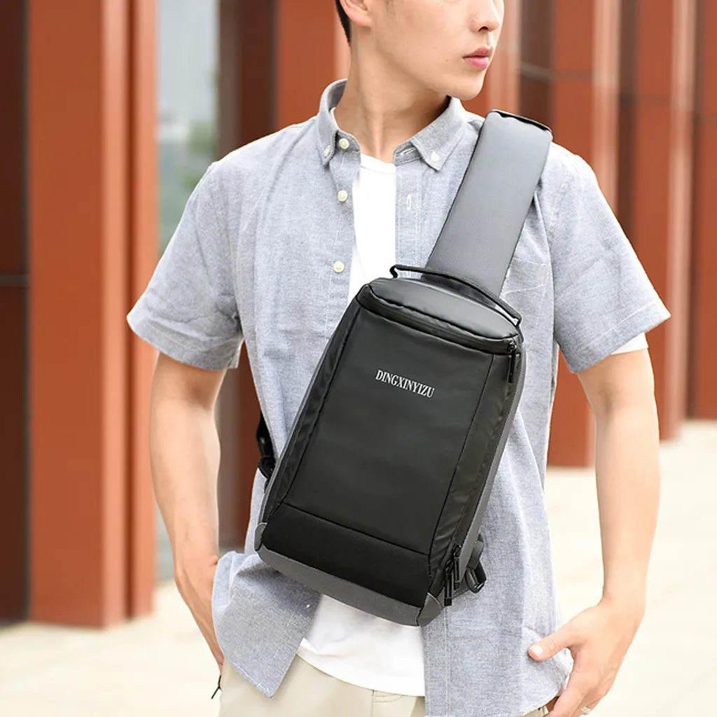 Модная Повседневная нагрудная сумка для мужчин портфель на одно плечо с