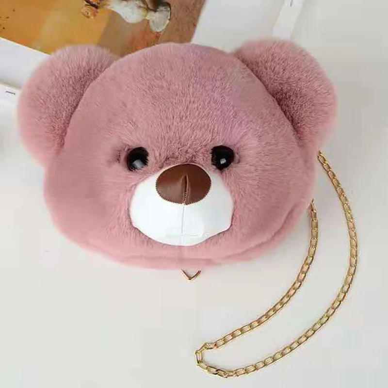 Kawaii Bear сумка, плюшевые сумки, мягкая кукла, чучело, игрушки, 25 см., дикая сумка-мессенджер, сумка на цепочке, подарки для девочек, детский рюкзак DBB001