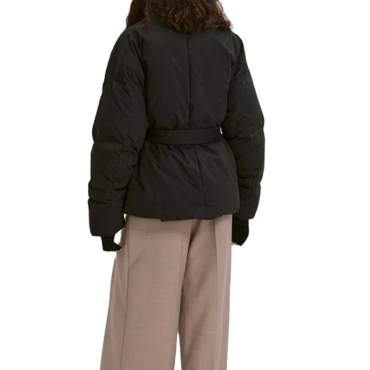 

Women Down Coats 2021 Winter Down Jacket Loose Belted Jacket High Collar Coat Solid Color
