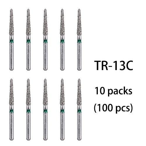 TR-13C(100pcs) BR-31 Dental Diamond Burs Drill Dentistry Burs High Speed Handpiece Handle Diameter 1.6mm Dentist Tools BR-41 TR-13 FO32 - Цвет: TR-13C(100pcs)