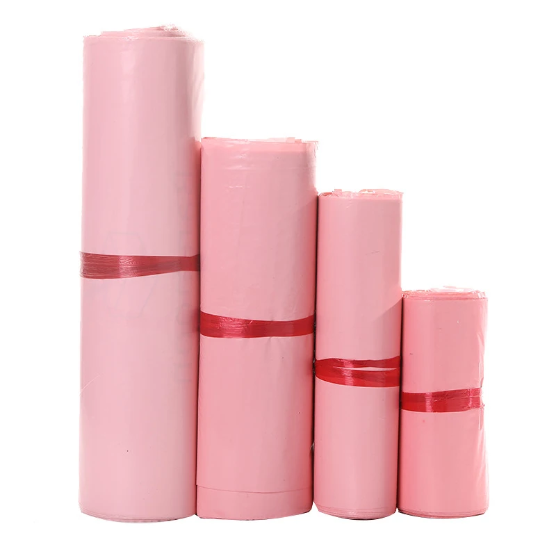 

100Pcs Pink Translucent Courier Bag Thicken Storage Bag Waterproof Packaging Bags Poly Envelope Mailer Postal Mailing Bag 9 Size