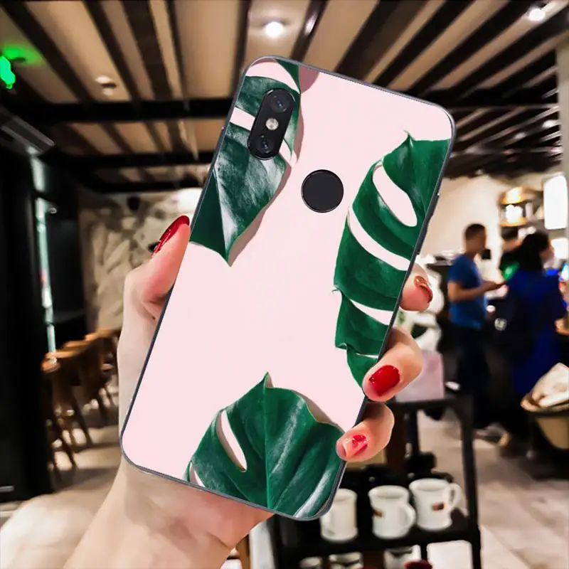 

Monstera Phone Case For Redmi 9A 8A 7 6 6A Note 9 8 8T Pro Max Redmi 9 K20 K30 Pro Black Silicone Soft TPU Case