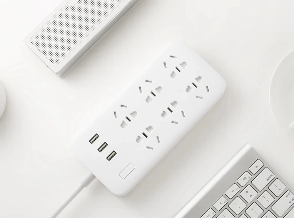 Xiao mi jia блок питания Базовая версия 6 розеток С 3 5 в 2.1A Быстрая зарядка usb порты белый mi разъем сплошной цвет