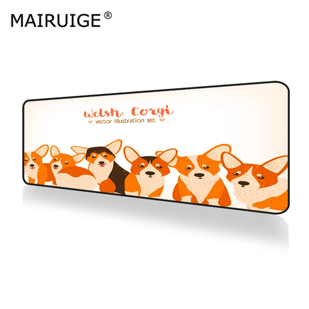 

Corgi Cute Mouse Pad XXL Gamer Desk Mat Computer PC Large Keyboard Pad Gaming MousePad 90x40cm/80x30cm for Laptop Table Pads