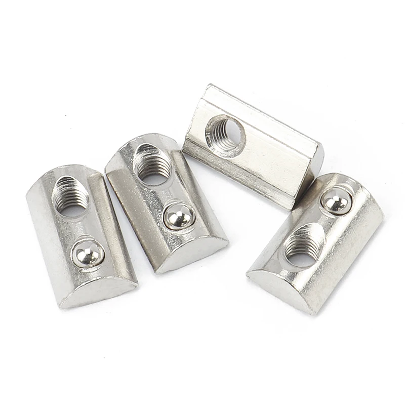 Полукруглая эластичная пружинная гайка шариковая для алюминиевого профиля 2020