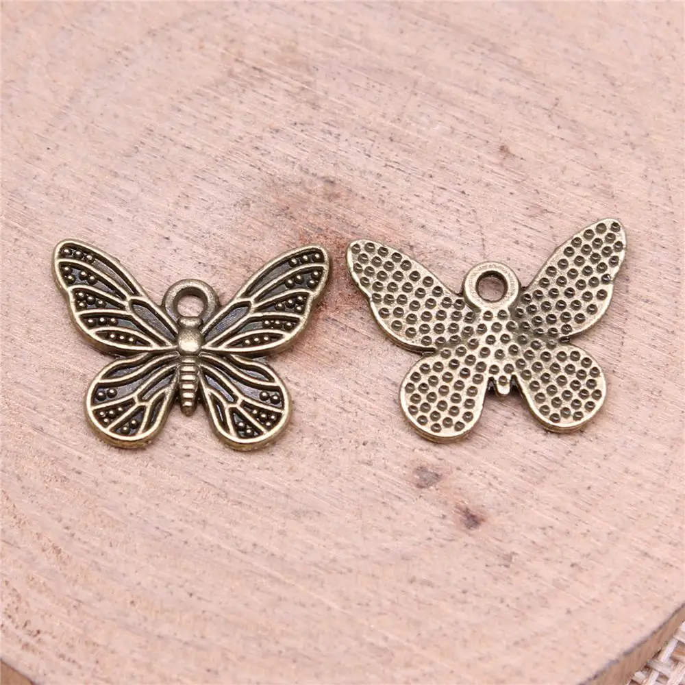

Butterfly Charms For Jewelry Making Findings Handmade DIY Craft 20pcs Antique Bronze Color 13x18mm