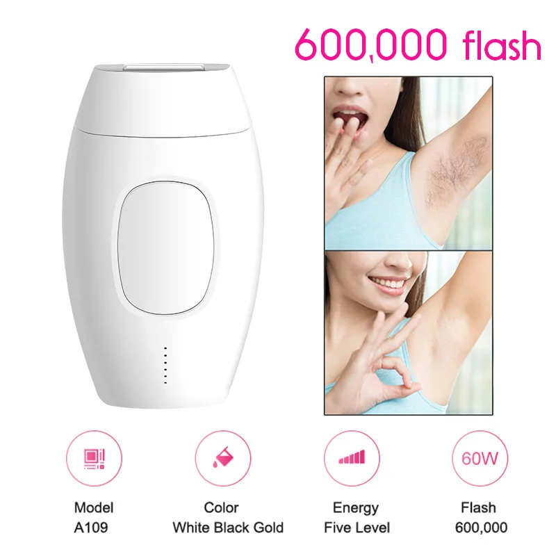 IPL лазерная эпиляция 600000 flash профессиональные удаление волос электрические фото