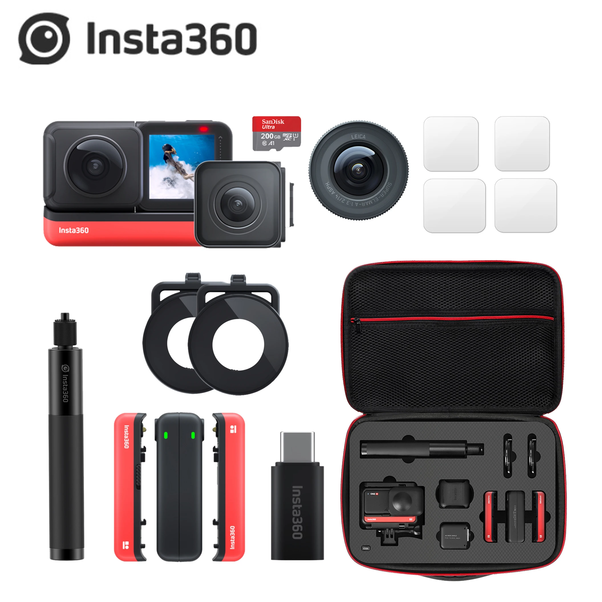 Экшн камера Insta360 ONE R 5 7 K 360 4K широкоугольная Водонепроницаемая видеокамера
