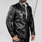 Рубашка мужская из воловьей кожи, первослойная модная городская мотоциклетная куртка в европейском и американском стиле, весна-осень