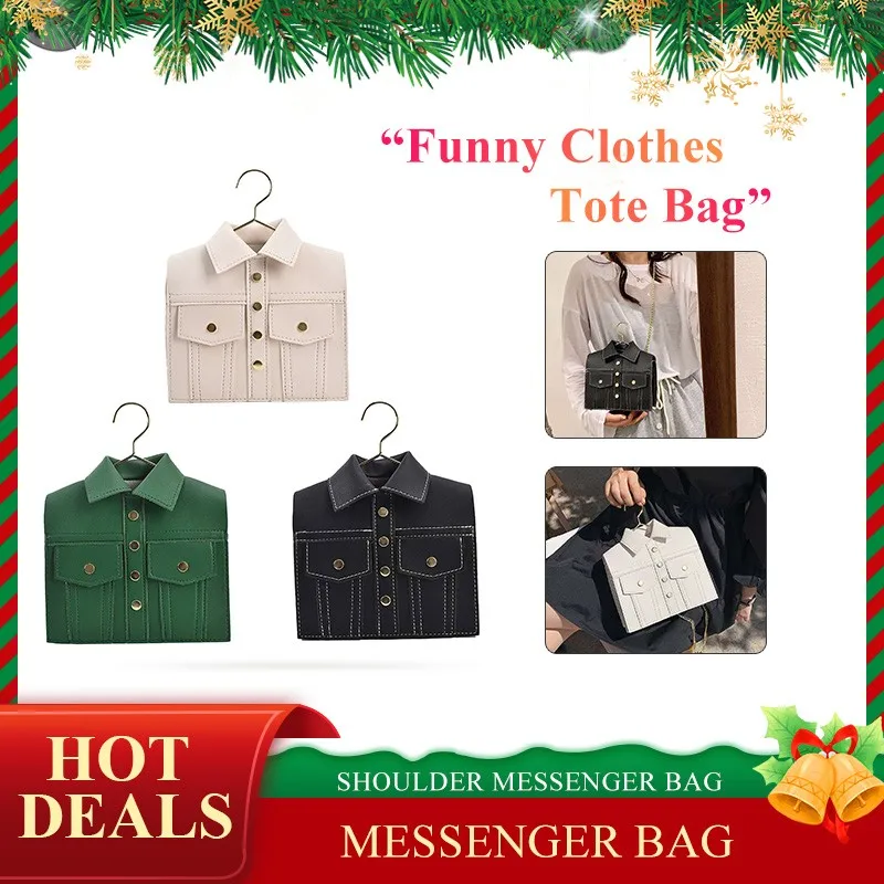 

2022 New Shirts Shaped Shoulder Bag Personality Funny Fashion Thread Small Square Bag Shoulder Bag Messenge Clothes Tote Bag