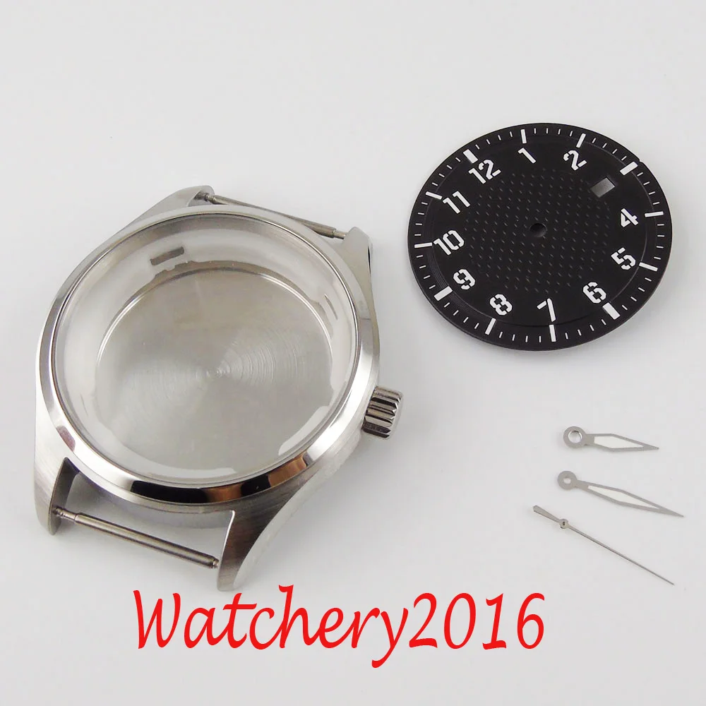 40mm Corgeut Sapphire Glass 316L Stainless Steel Watch Case a set fit NH35 NH35A NH36 movement
