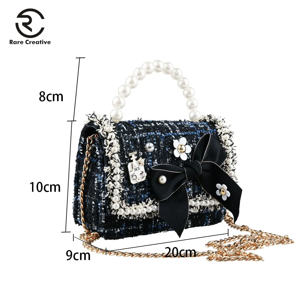 Редкие повседневные сумочки с креативным бантиком украшенные жемчугом высокое