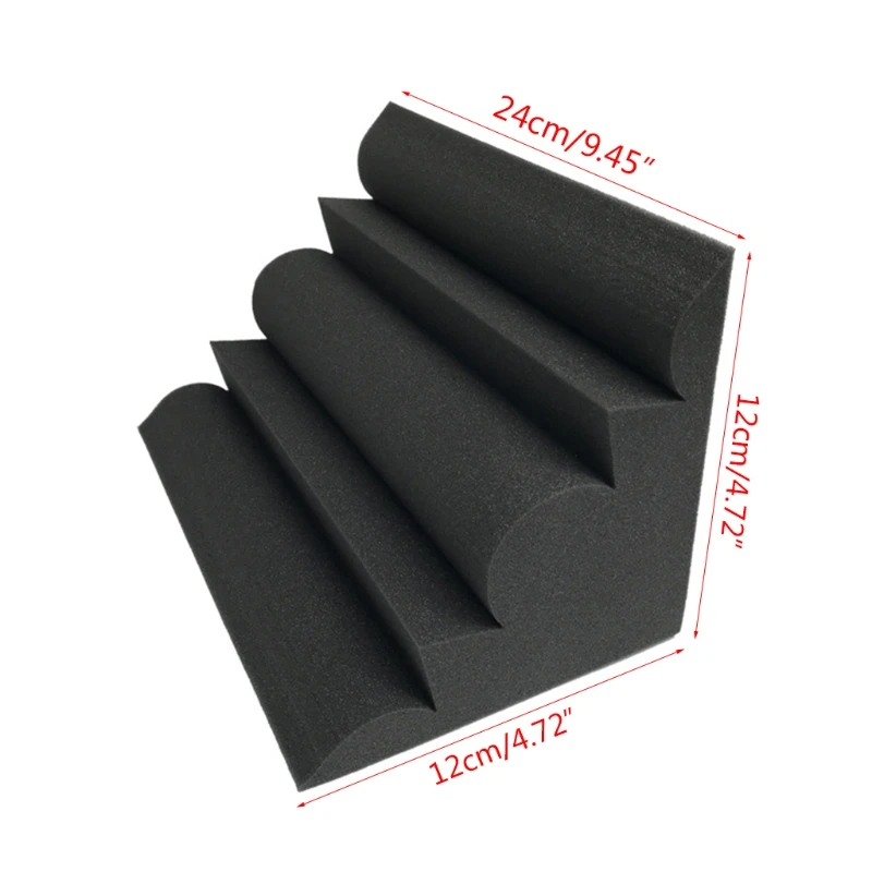 

12pcs Corner Acoustic Soundproof Foam High Density Flame Retardant Bass Trap Sound Absorption Wall Padding X37B