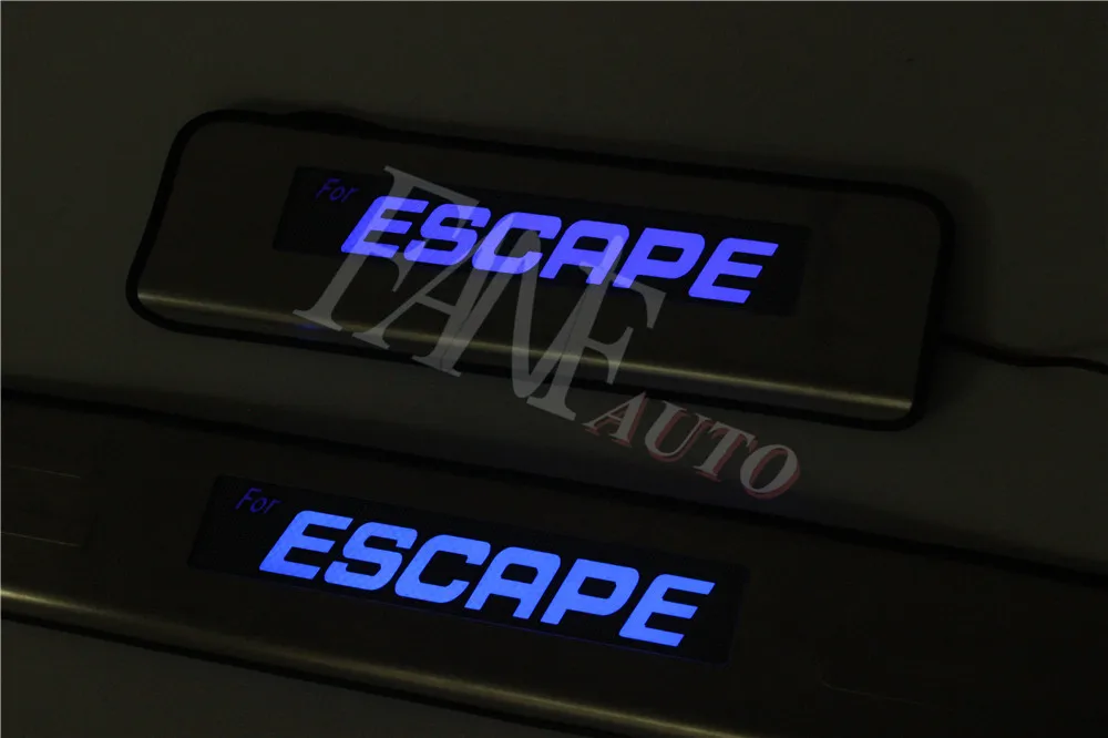 Нержавеющая сталь светодиодные пороги Накладка защита Накладка для Ford Escape 2012