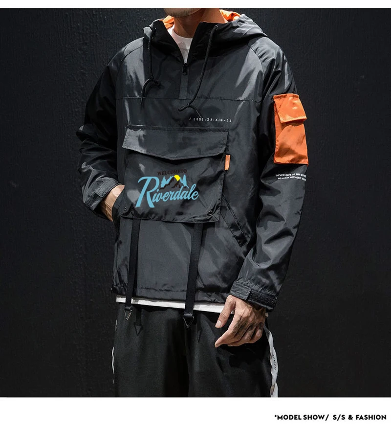 

Riverdale Jacket Men Spring And Autumn Fashion Hoodie Zipper Plus Size Pullover Windbreaker Casual Jackets For Men Clothing 5XL