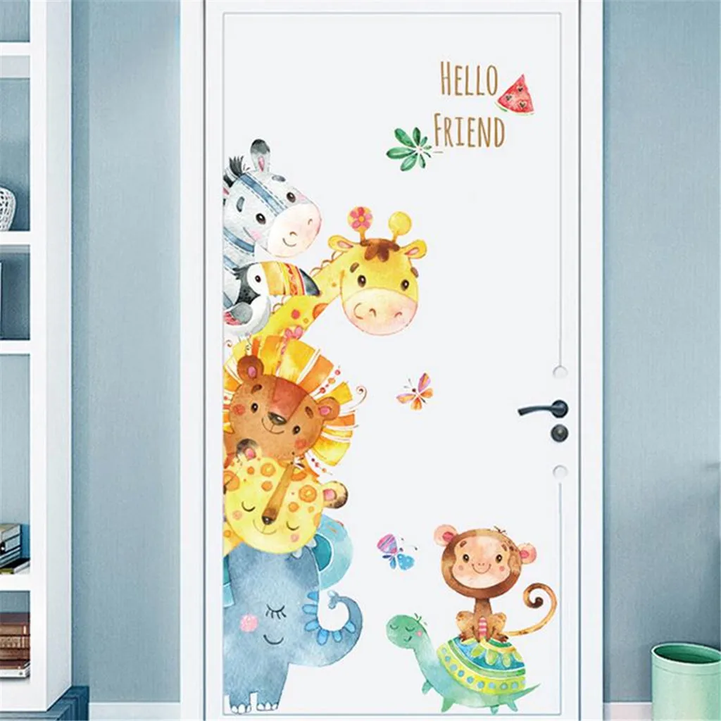 Детская комната детский сад украшение дверь наклейка мультфильм ручная роспись