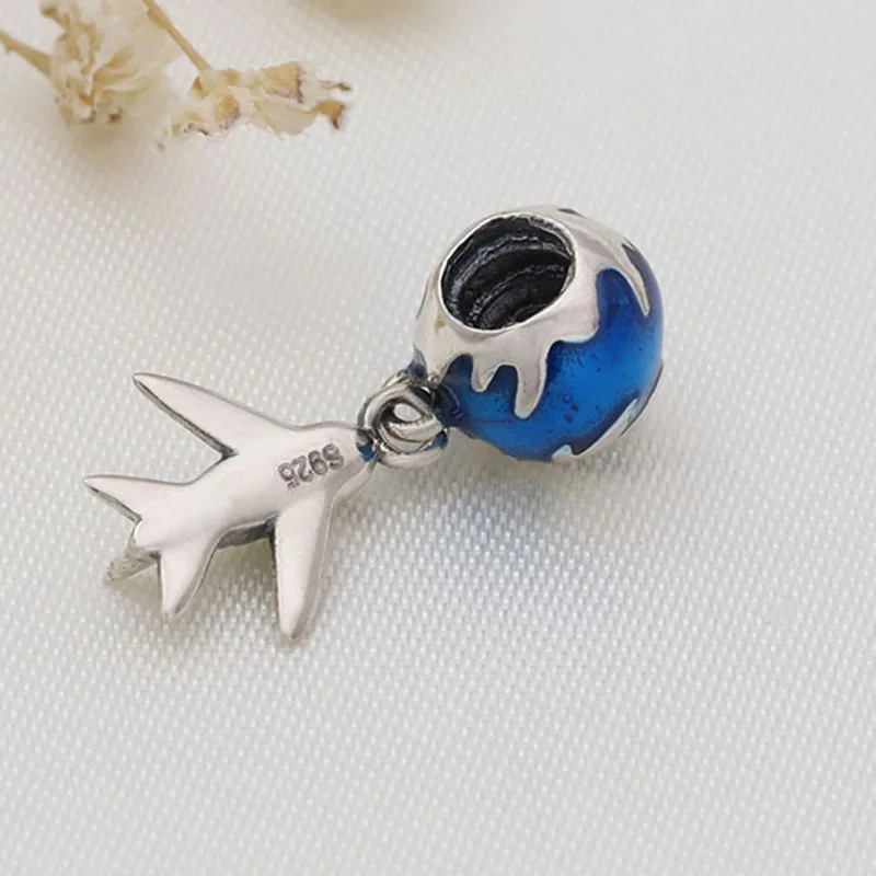 

100% 925 Sterling Silver Charm New Aircraft Pendant Fit Pandora Women Bracelet & Necklace Diy Jewelry