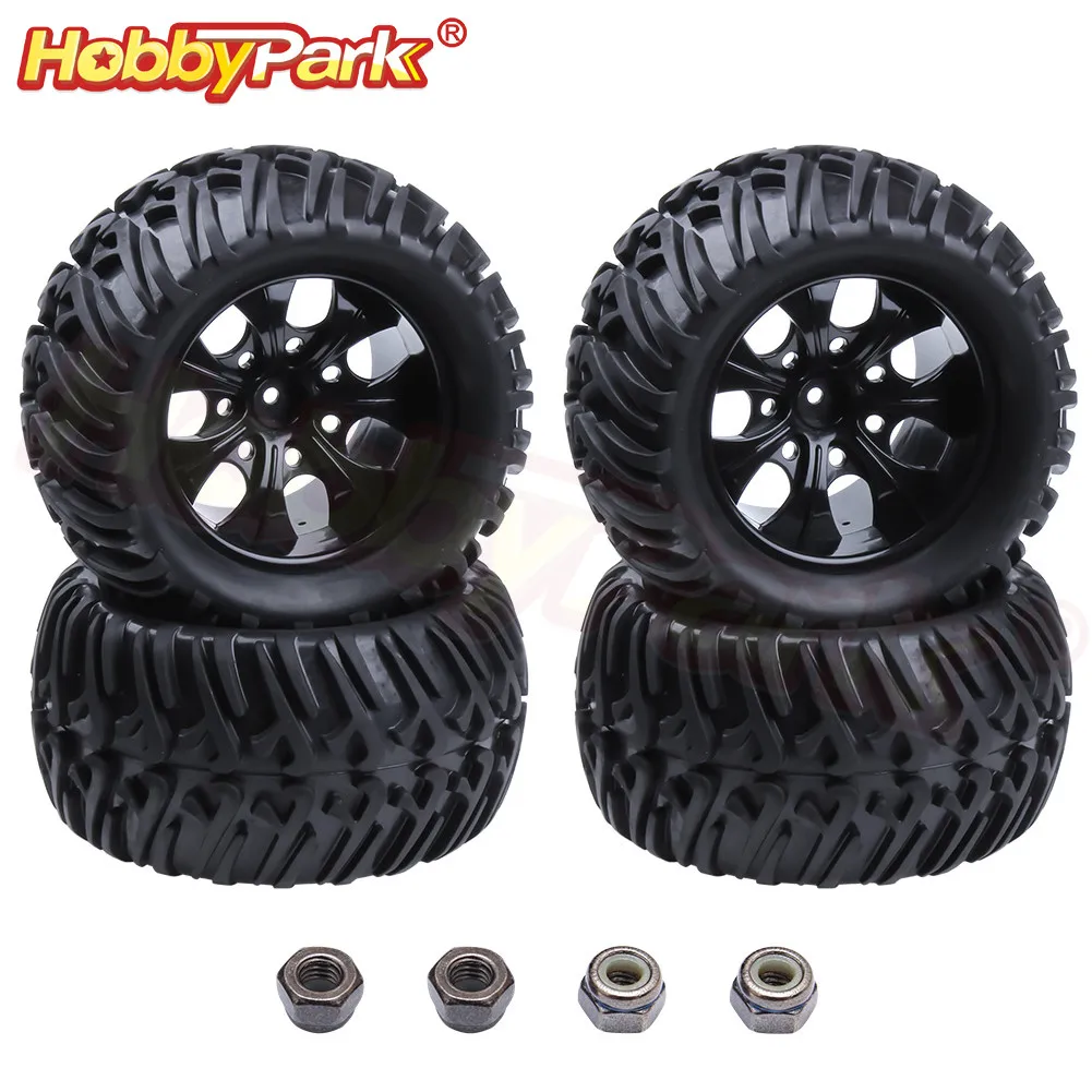 4 шт. 1/10 RC Monster Truck шины и колеса 12 мм Hex для Car HSP BRONTOSAURUS Himoto Traxxas HPI Redcat|rc tires|wheel hex 12mmtires