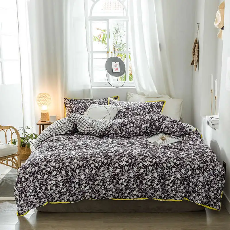 11 SlowDream Bedding Set Pastoral Style Flowers Bedspread Duvet Cover Set Flat Sheet For Adult Child Single Bed 1.0/1.2 Double - Цвет: 11