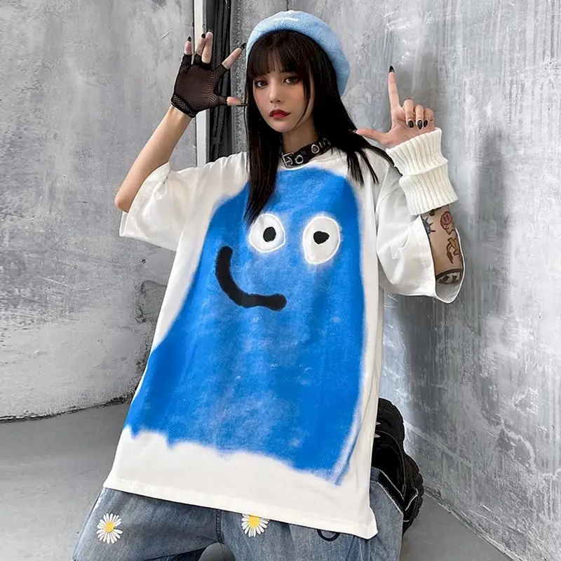 

cartoon Harajuku tshirts short sleeve anime t shirt vintage plus size clothing summer black t-shirts o-neck preppy graphic tee