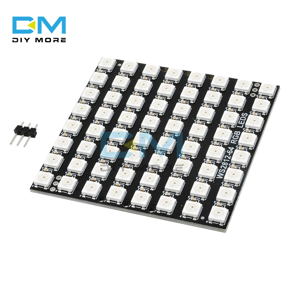 WS2812 светодиодный 5050 RGB 8x8 СВЕТОДИОДНЫЙ матричный WS2812B 8*8 64-разрядные полные Цвет