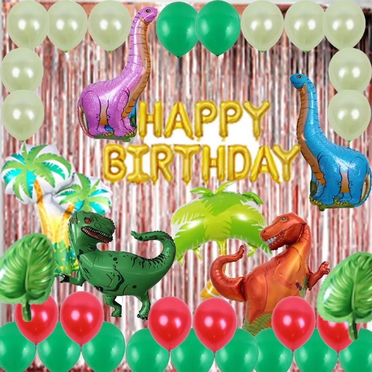 108 шт. милый динозавр украшения для дня рождения Дети мальчик зеленый воздушный шар гирлянда динозавр тема День рождения украшение арчейски...