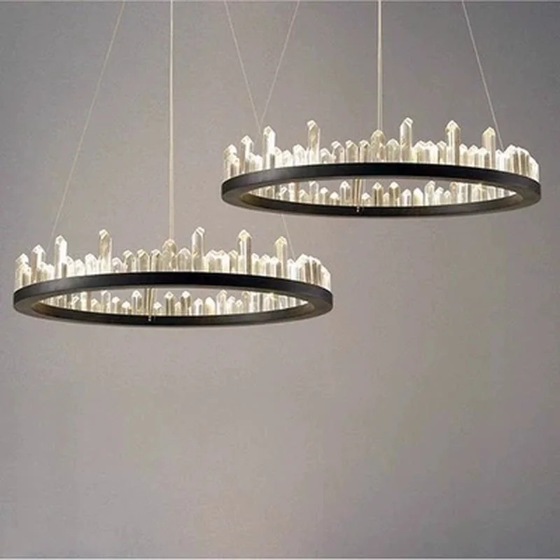 Modern LED Chandeliers lustre Crystal Chandelier Luxurious Circular Iceberg Lighting | Освещение