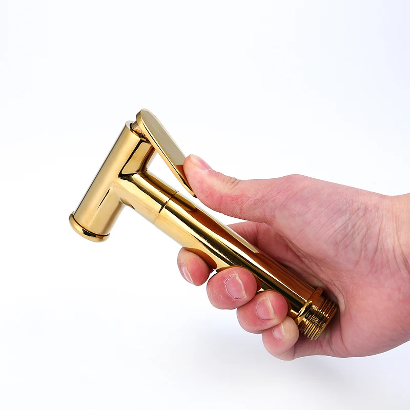 Золотистый латунный одиночный угловой клапан для холодной и горячей воды