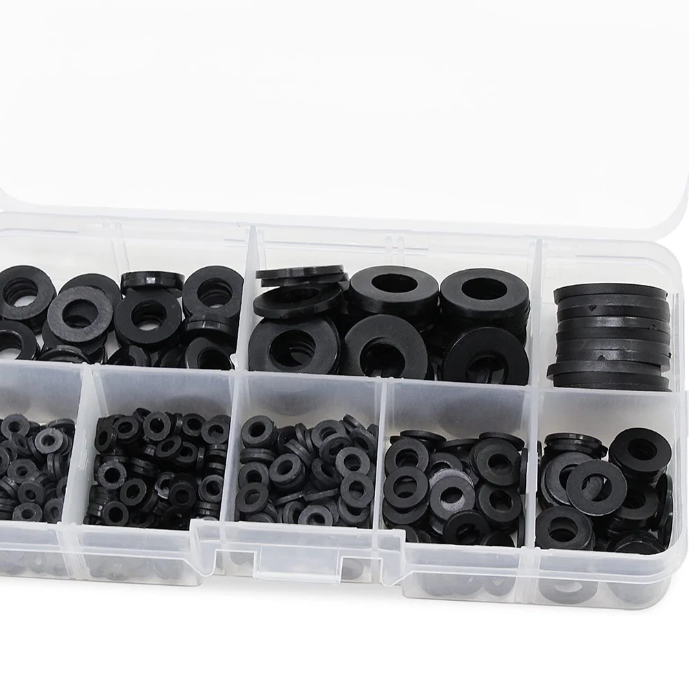 

500 Pieces Plastic Washers Rubber Flat Washers Nylon Washers Corrosion-Free Washers for Industrial Fixings TY53