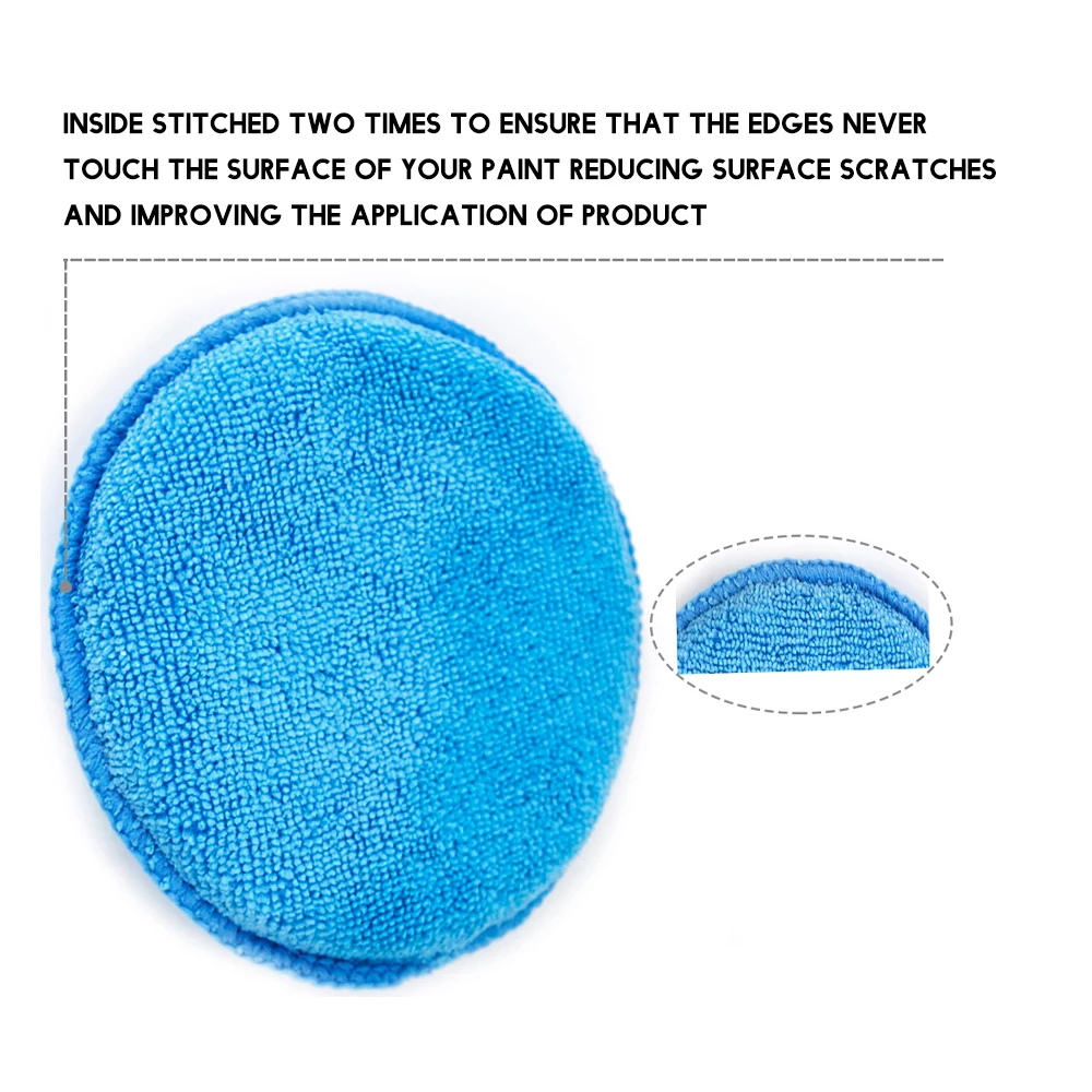 6 шт. аппликатор для воска из микрофибры диаметром 5 дюймов с карманом пальцев