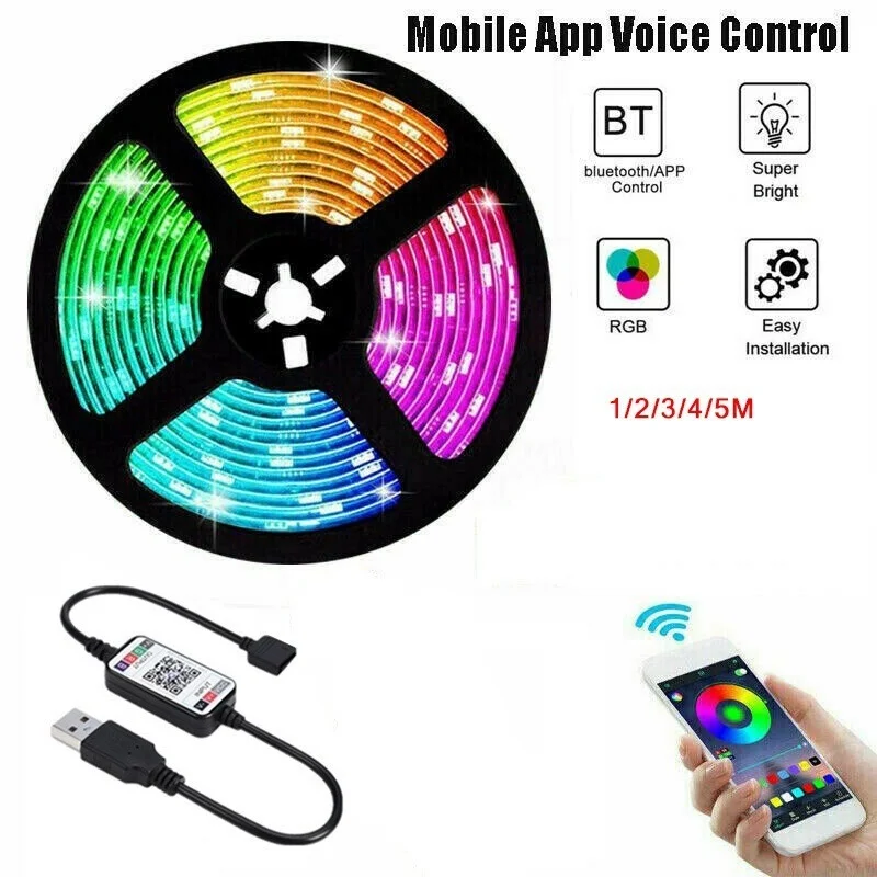USB Светодиодные ленты 5050 Светодиодный светильник гибкий м 1 2 3 5 RGB белый теплый для