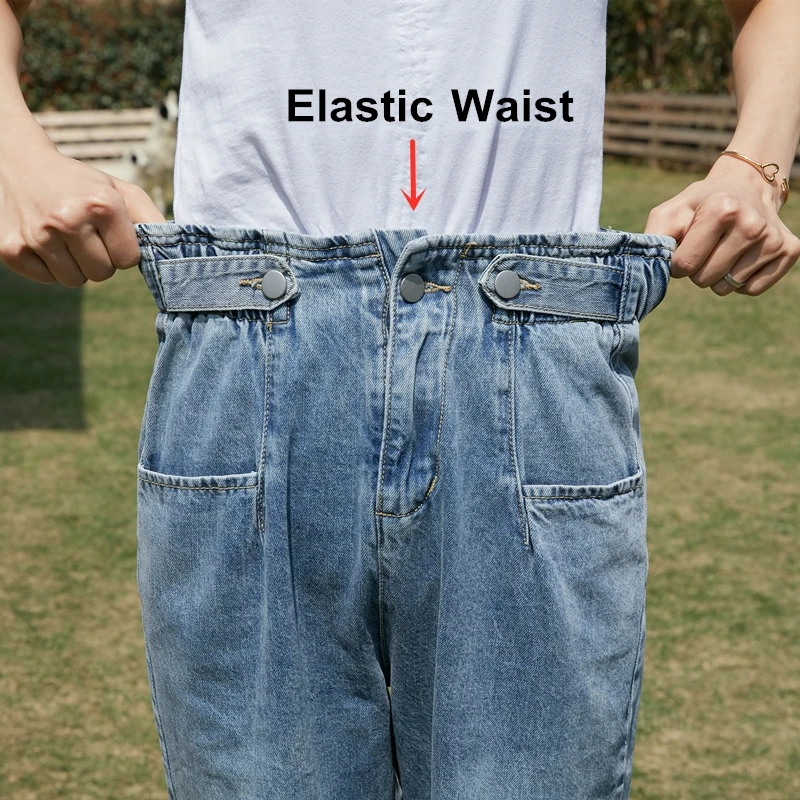 

Woman Jeans Slouchy 2021 Spring Summer Y2K Streetwear Harem Pants Elastic High Waist Baggy Denim Trousers Korean Fashion Bottoms