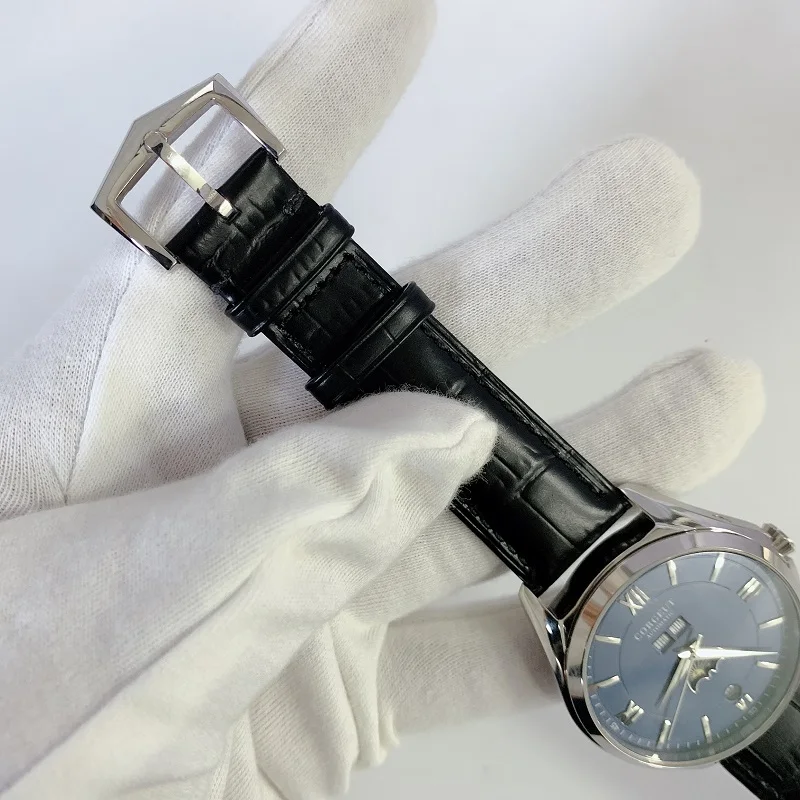 Corgeut 41 мм Moon Phase fashtion автоматические мужские часы Механические наручные