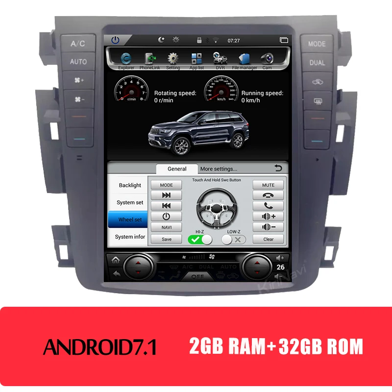 Android Car Radio KiriNavi вертикальный экран Tesla style 10," 1 Din Android 8,1 Автомагнитола для Nissan Teana автомобильный dvd-плеер gps навигация 2003-2008 - Цвет: Android Car Radio