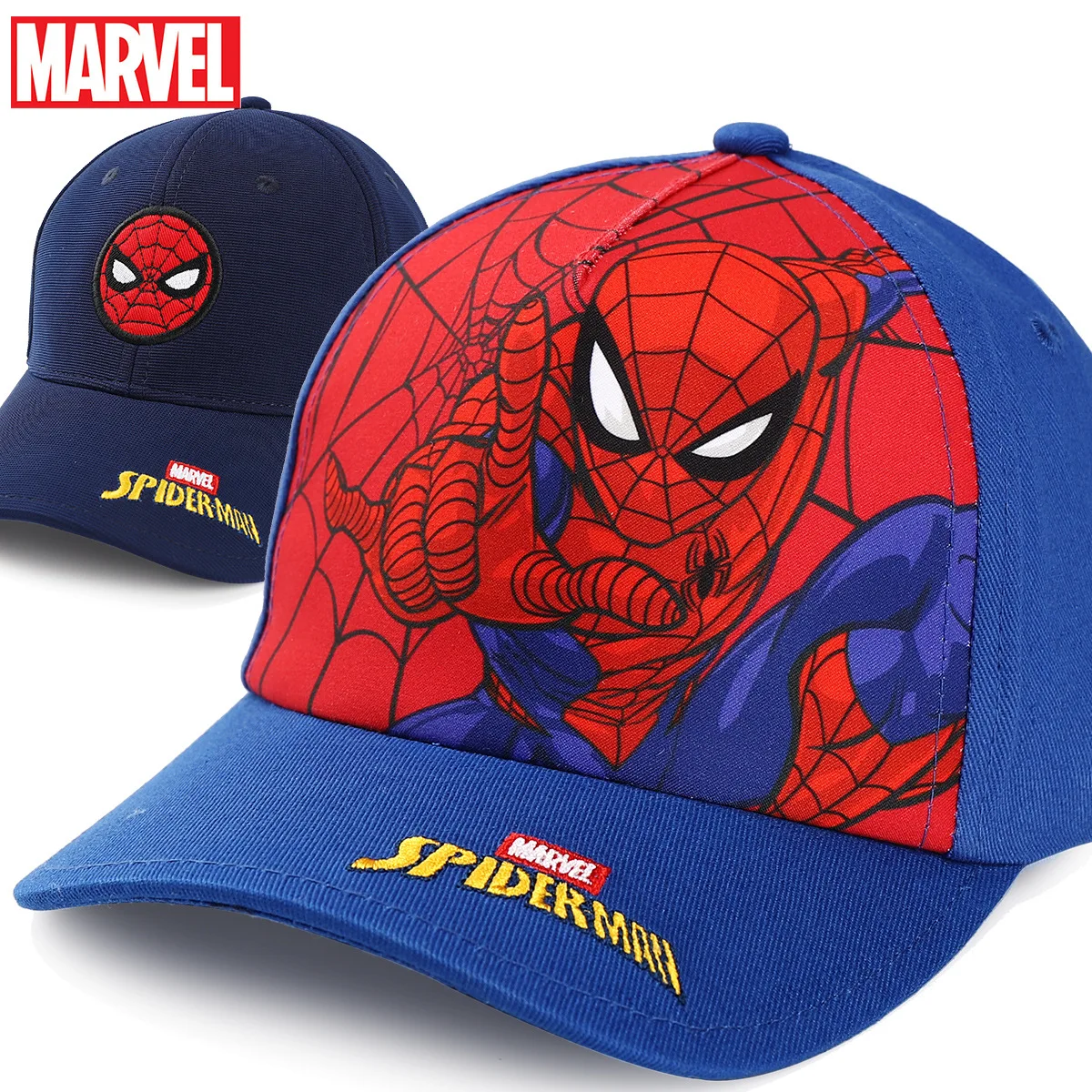 

Disney 2021 new children's cartoon hat boys and girls sunshade baseball cap hip hop sun hat Marvel Comics series baby hat