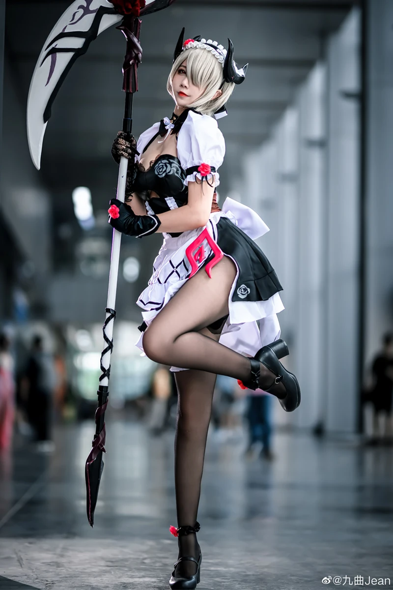 Аниме Honkai Impact 3 Рита россвис Валькирия Черная роза платье горничной косплей костюм полный комплект Хэллоуин Новинка