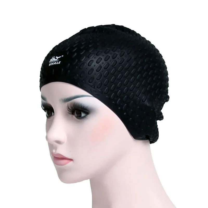 

1 PC Swimwear Anti-adhesive Hair 3D Ear Protection Diving Drop Particles Waterproof Silicone Swimming Cap
