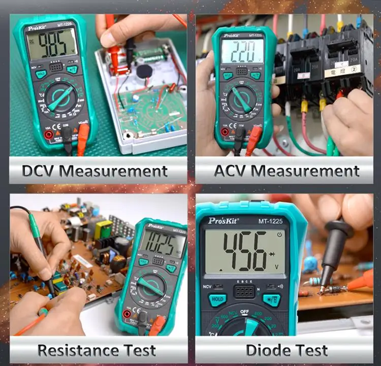 Pro'sKit MT-1225 3-1/2 THE VERSATILE DIGITAL MULTIMETER For ACV DCA DCV Resistance Diode test Triode and Continuity | Инструменты