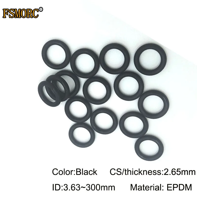 Уплотнительное кольцо ID3.63 ~ 300 мм * 2 65 толщиной/CS черное EPDM устойчивость к кислотам