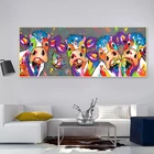 Красочные граффити Животные искусство холст цветок бабочка картина и принты Настенная картина для декора гостиной