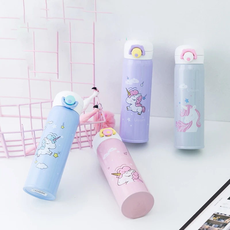 Милая Вакуумная чашка YOMDID с мультяшным рисунком единорога похлопывающая крышка