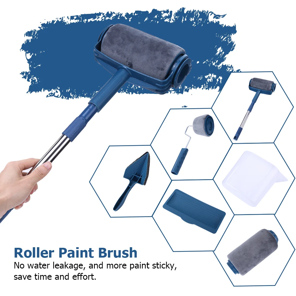 

6/7pcs Paint Roller Brush Paint Runner Pro Roller DIY Wall Painting Brushes Set Wall Handle Use Wall Decorative Brushes Sets