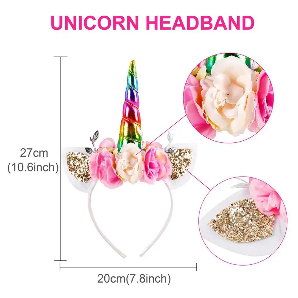 1pcs color headband Мой маленький пони, единорог, вечеринка на день рождения, декор для детей, единорог, вечерние украшения для мальчиков и девочек, декор для душа, вечерние принадлежности, единорог - Цвет: 1pcs color headband