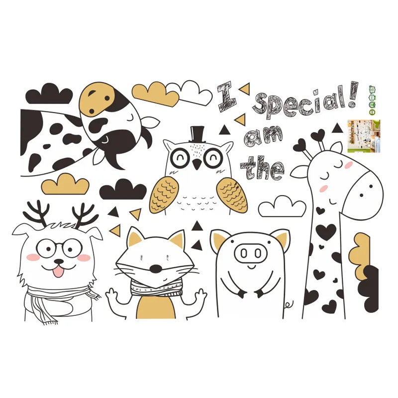 

Zollor Lovely Forest Cartoon Owl Fox DIY Wall Sticker Baby Room Nursery Wall Window Door Decoration Self-adhesive Mural Decal