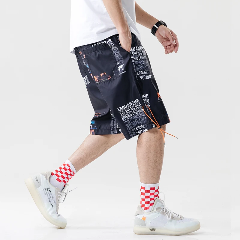 

Fashion Men's Shorts 2020 Summer Mens Beach pants Large Size 5XL Ribbon Leisure Sweatpants Printed Shorts Jogger Hommes